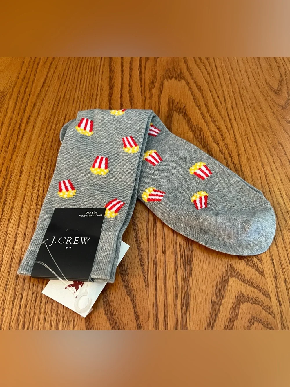 J.Crew Men’s Gray Popcorn Crew Socks